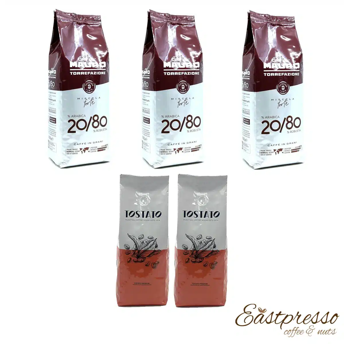 באנדל 3 ק"ג מאורו 20/08 +1 ק"ג  טוסטאטו פרימיום MAURO 20/80 3 Kg +  TOSTATO Prem 1 Kg