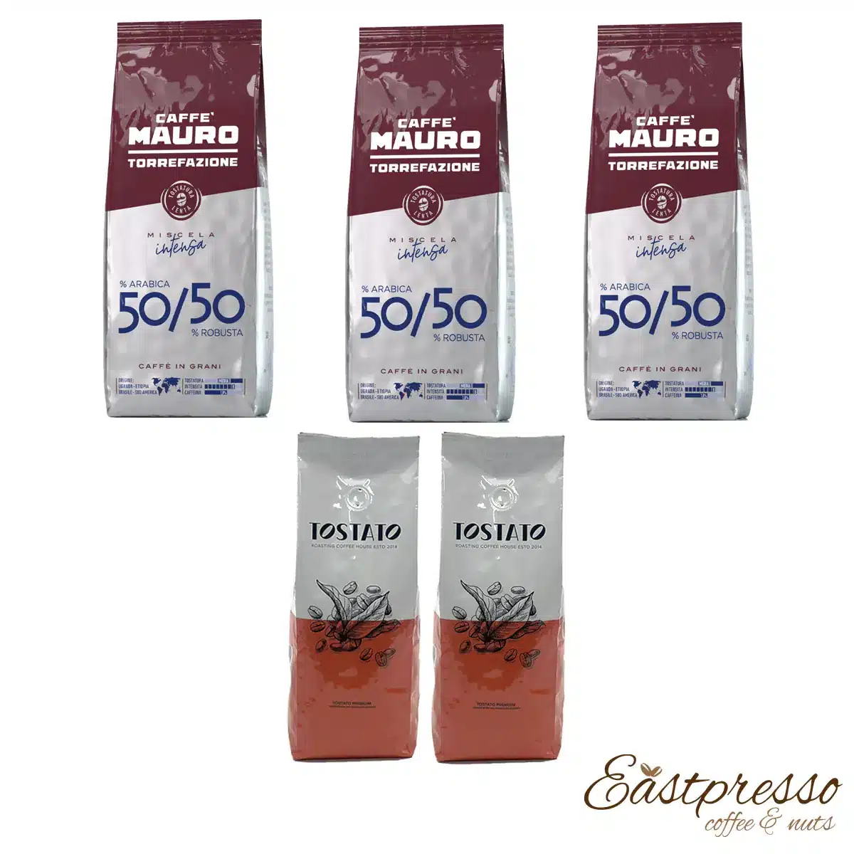 באנדל 3 ק"ג מאורו 50/50 +1 ק"ג  טוסטאטו פרימיום MAURO 50/50 3 Kg +  TOSTATO Prem 1 Kg