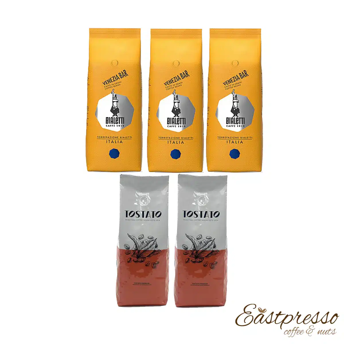 באנדל 3 ק"ג ביאליטי ויניציה בר  +1 ק"ג  טוסטאטו פרימיום BIALETTI Venezia Bar 3 Kg + TOSTATO Premium 1 Kg