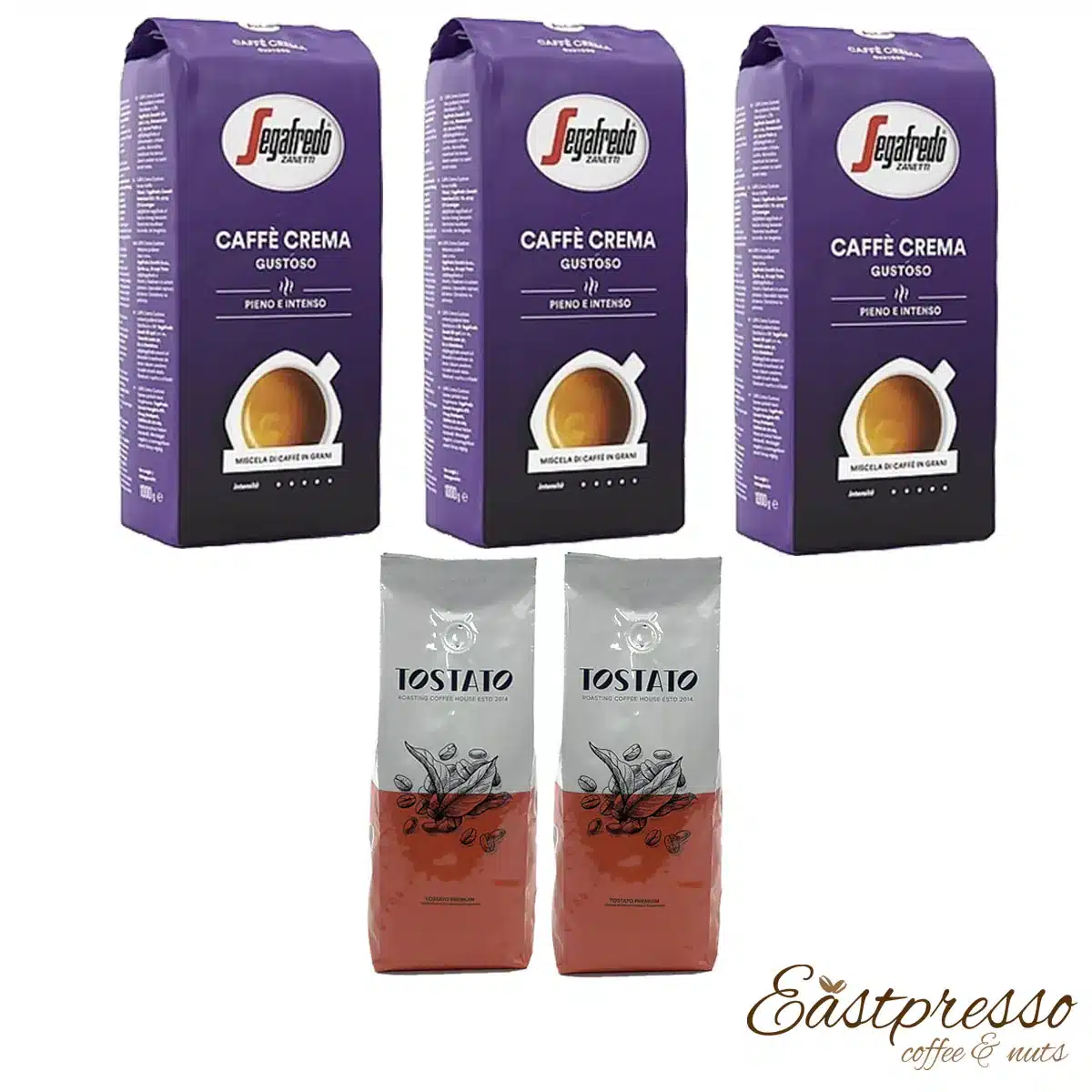באנדל 3 ק"ג סגפרדו פיאנו אינטנסו  +1 ק"ג  טוסטאטו פרימיום Segafredo Pieno E Intenso 3 Kg +  TOSTATO Prem 1 Kg
