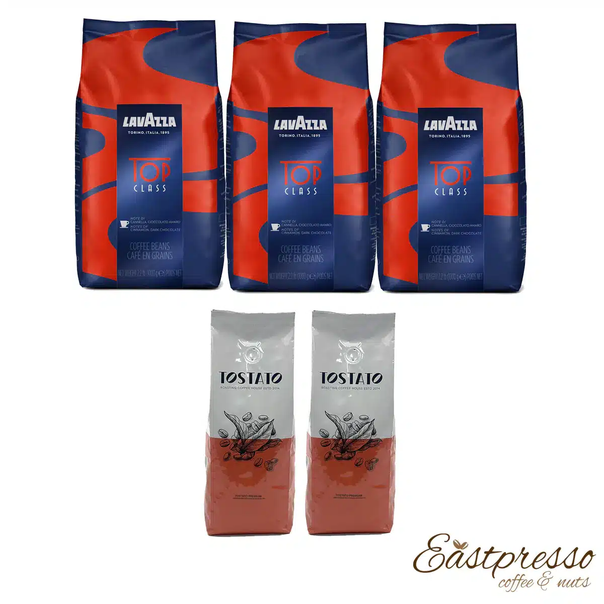 באנדל 3 ק"ג לוואצה טופ קלאס  +1 ק"ג  טוסטאטו פרימיום Lavazza TOP Class 3 Kg +  TOSTATO Premium 1 Kg