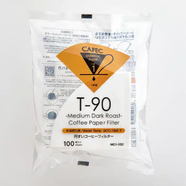 נייר למכונת פילטר CAFEC Medium Roast T-90 Coffee Paper Filter 1 Cup, 100 pcs