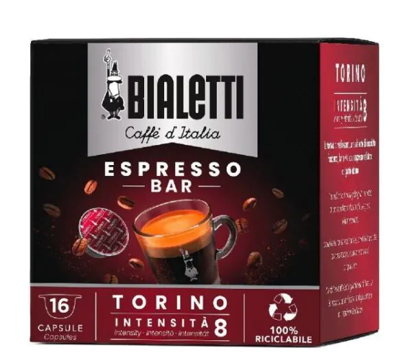 מארז 16 קפסולות ביאליטי אספרסו בר טורינו Bialetti Torino