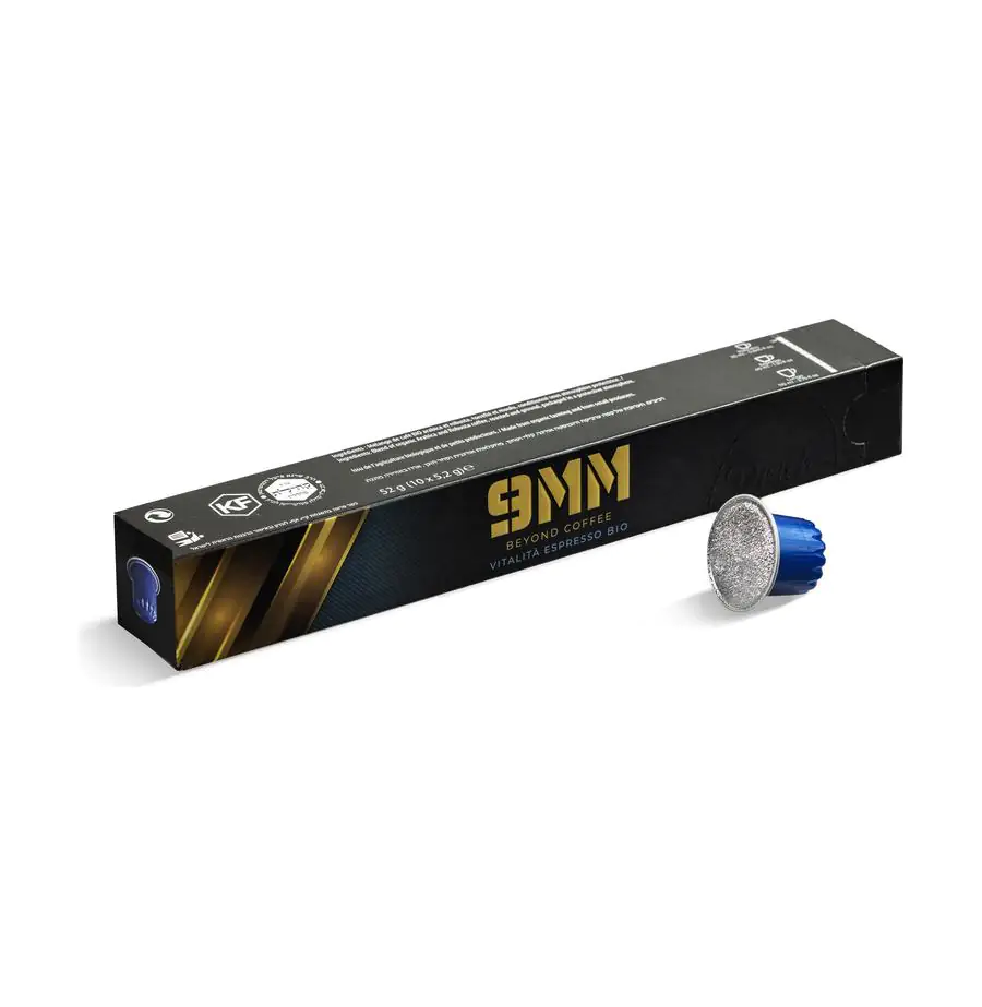 שרוול 10 קפס'  - 9mm Vitalita Espresso BIO – כחול