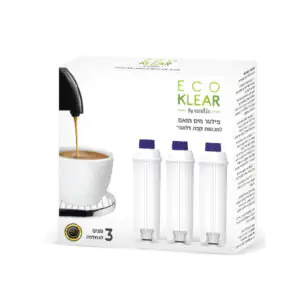 סט 3 מסנני מים ECO KLEAR למכונות קפה דלונגי DeLonghi