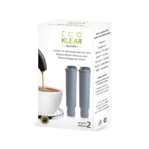 סט 2 מסנני מים למכונות קפה ECO KLEAR – תואם Melitta, Bosch, Siemens, AEG, Nivona, Gaggenau, Krups